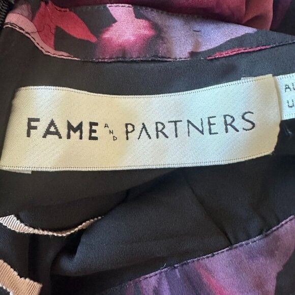 Fame And Partners Purple Floral Maxi Dress Halter Strappy Back High Slit Size 0 - Picture 5 of 13